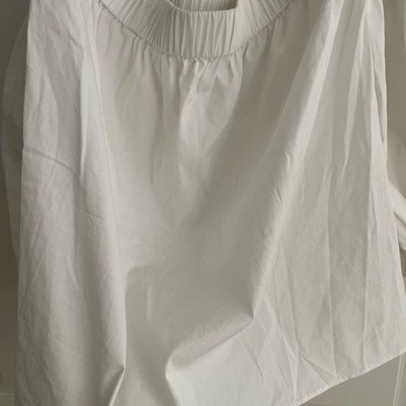 Milly of New York White Poplin Off the Shoulder Blouse - Picture 6 of 7